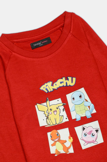 Pikachu Graphic Print Girls Sweatshirt