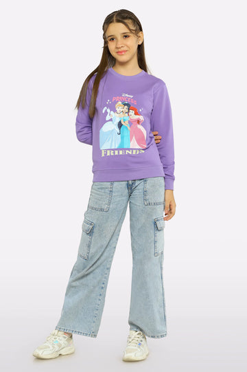 Princess Graphic Printed Girls Sweatshirt