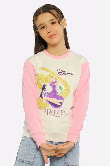 Rapunzel Graphic Printed Girls Sweatshirt
