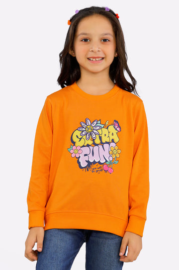 Graphic Printed Girls Sweatshirt