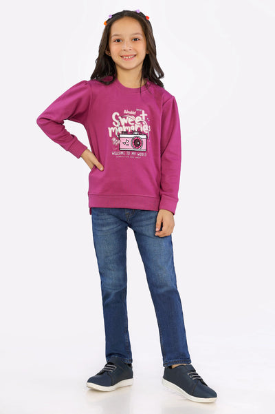 Graphic Printed Girls Sweatshirt From Diners
