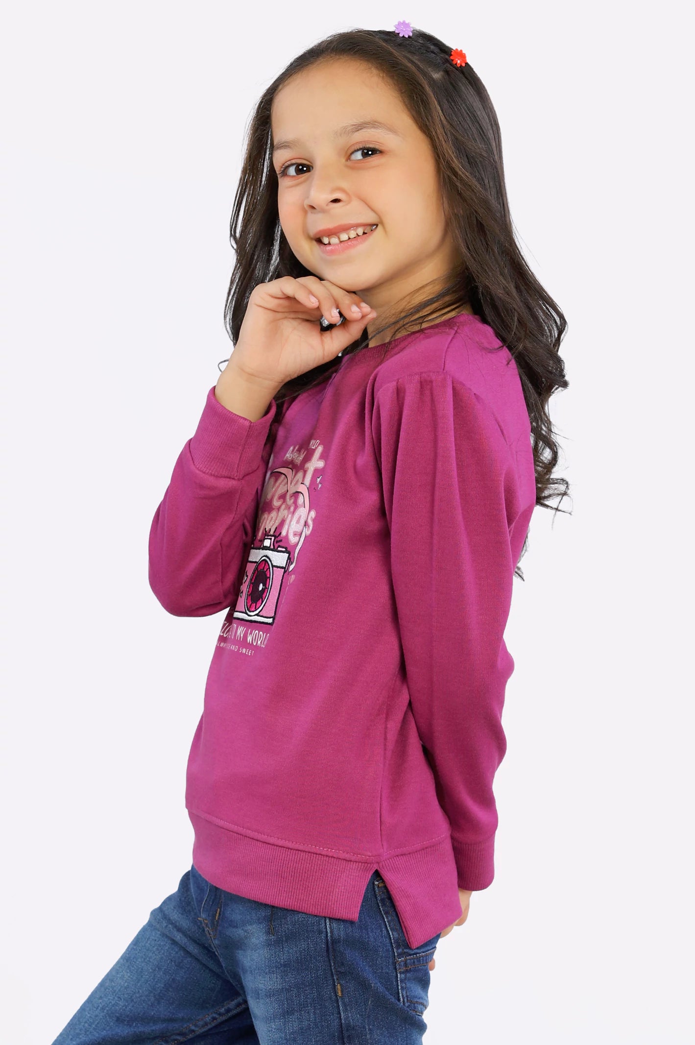 Graphic Printed Girls Sweatshirt From Diners