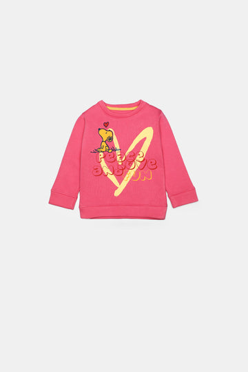 Snoopy Graphic Print Girls Sweatshirt