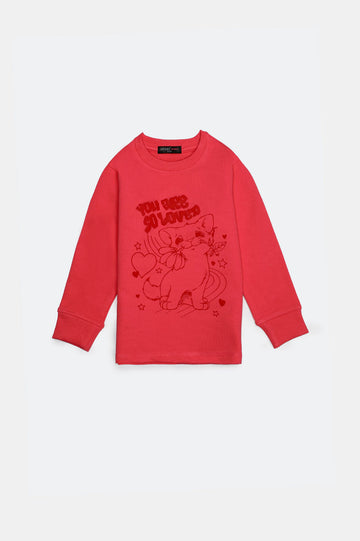 Pink Graphic Girls Sweatshirt