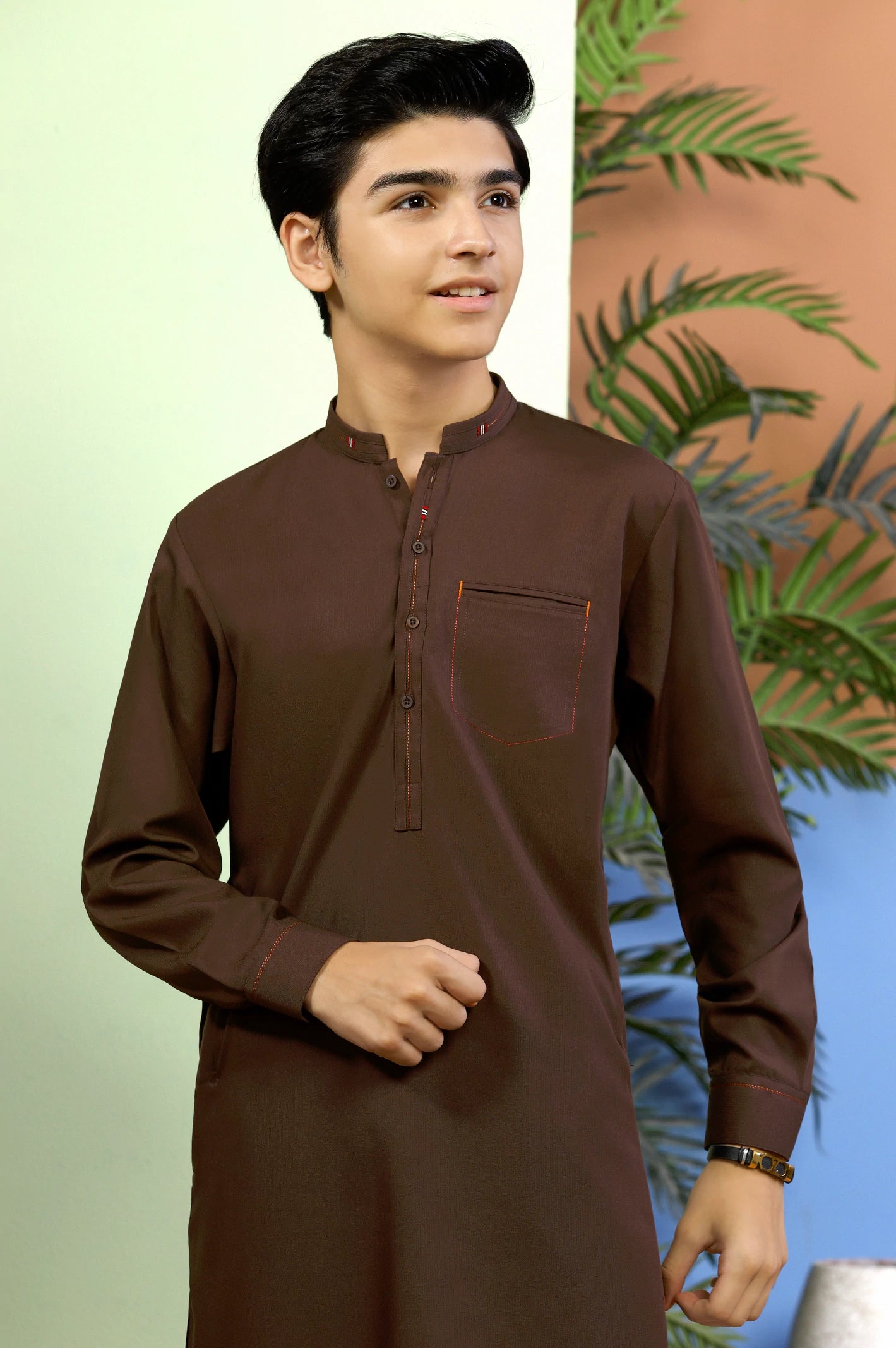 Brown Boys Kurta Pajama From Diners