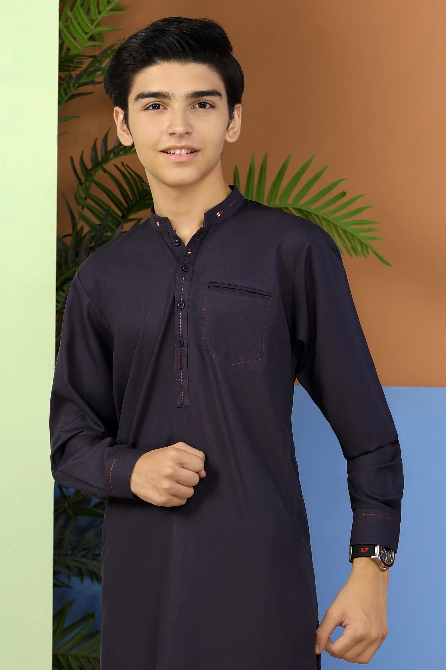 Dark Purple Boys Kurta Pajama From Diners