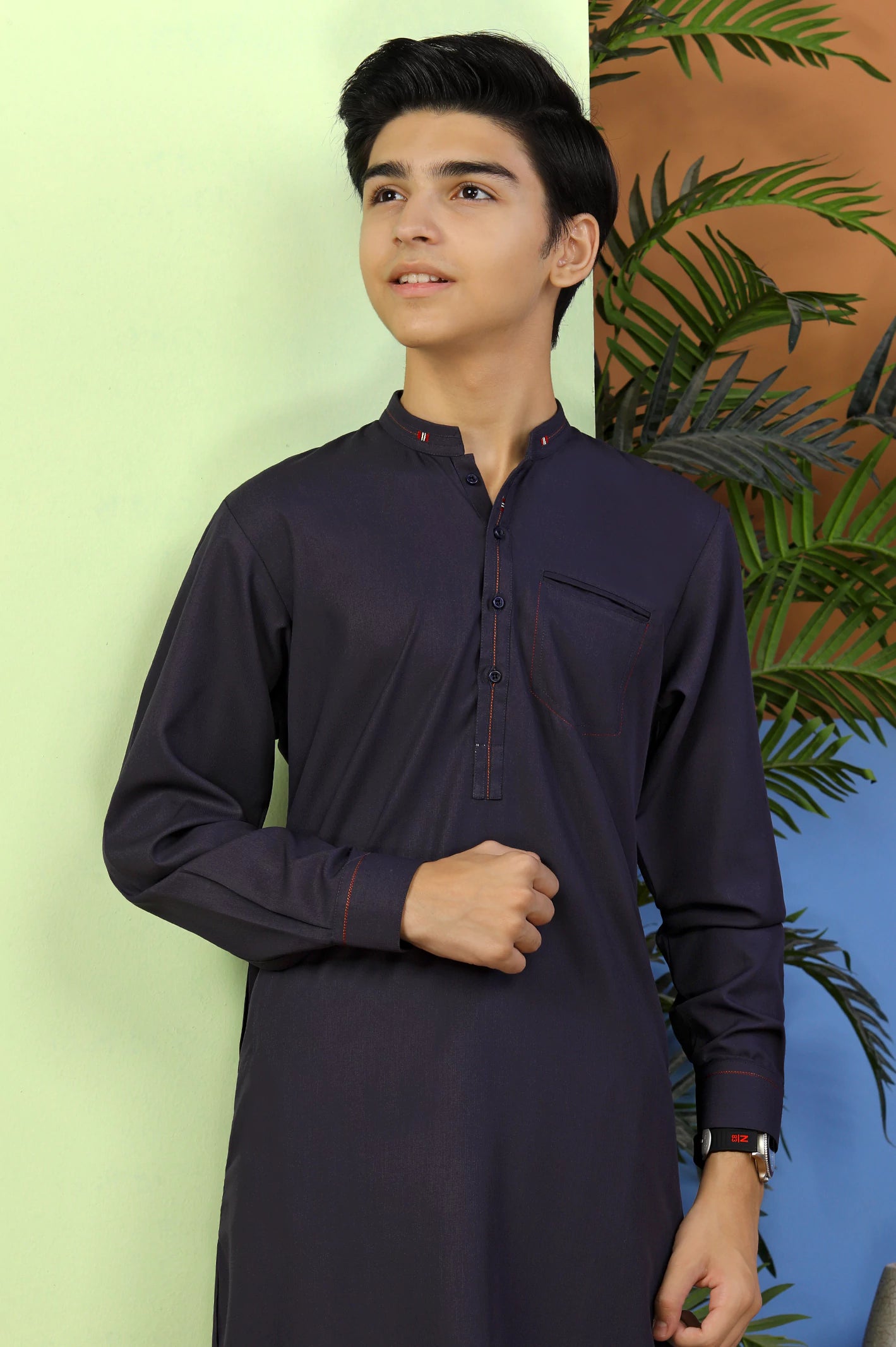 Dark Purple Boys Kurta Pajama From Diners