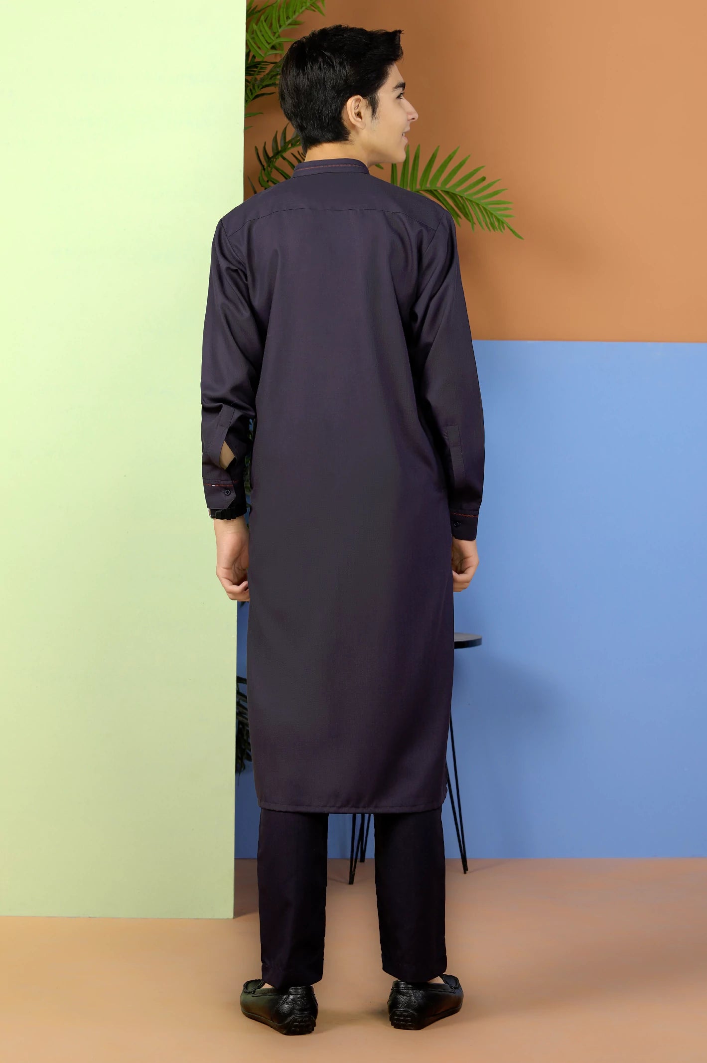 Dark Purple Boys Kurta Pajama From Diners