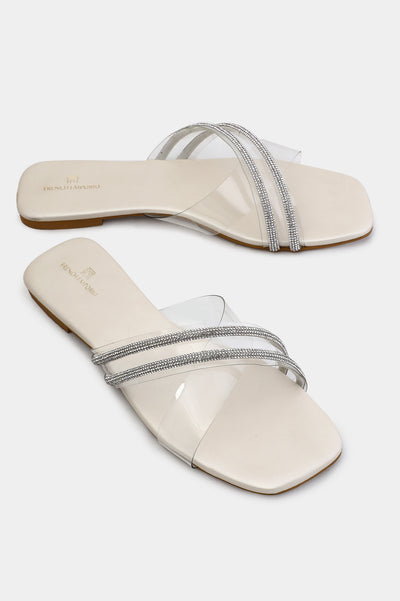 Off White Ladies Casual Slippers From Diners