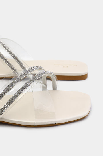 Off White Ladies Casual Slippers From Diners