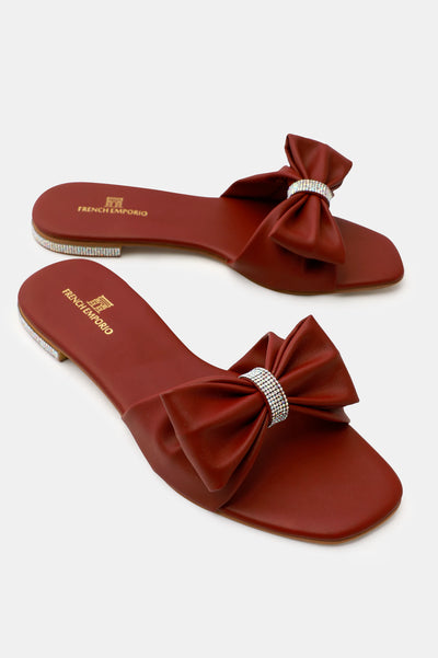 Maroon Ladies Casual Slippers From Diners