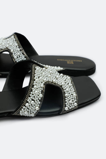 Black Ladies Casual Slippers