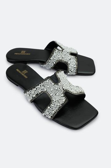 Black Ladies Casual Slippers