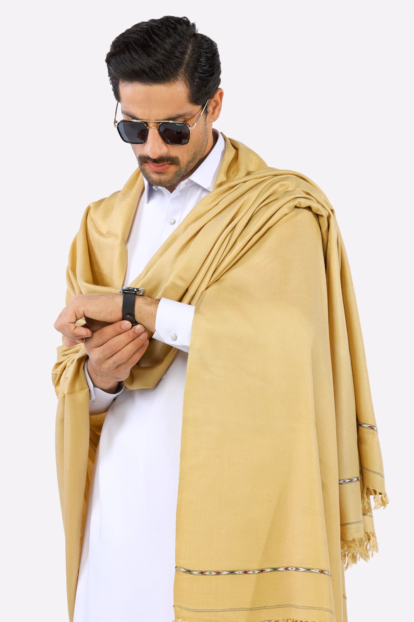 Camel Woolen Men's Shawl From Diners