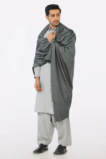 Dark Grey Woolen Men Shawl From Diners
