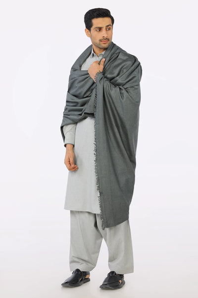 Dark Grey Woolen Men Shawl From Diners