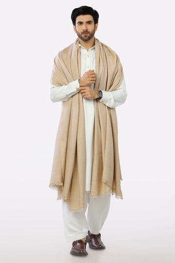 Men Fawn Woolen Shawl