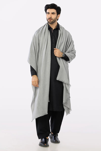Grey Woolen Shawl for Men