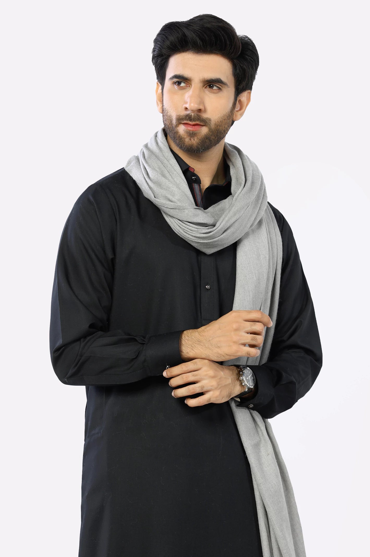 Grey Woolen Men Shawl Form Diner