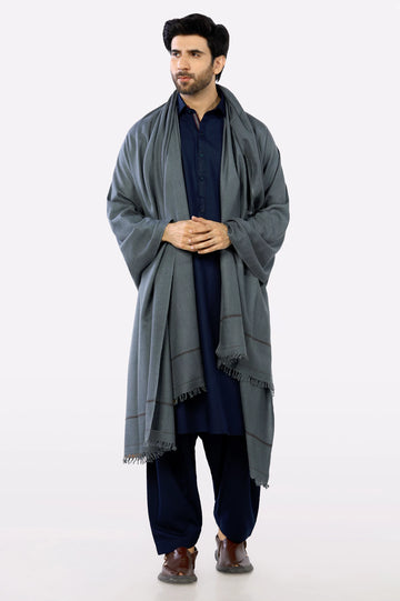 Men Dark Grey Shawl