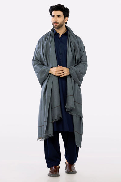 Men Dark Grey Shawl