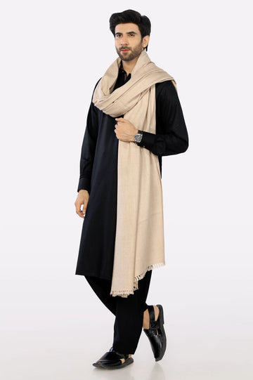Men Fawn Woolen Shawl