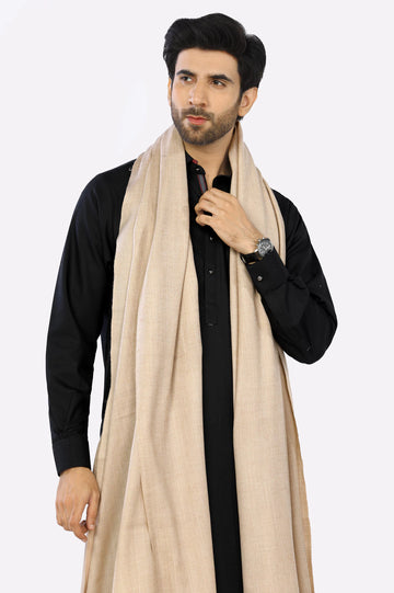 Fawn Woolen Shawl for Mens