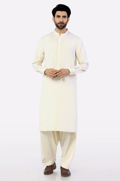 Men's Cream Shalwar Kameez From Diners
