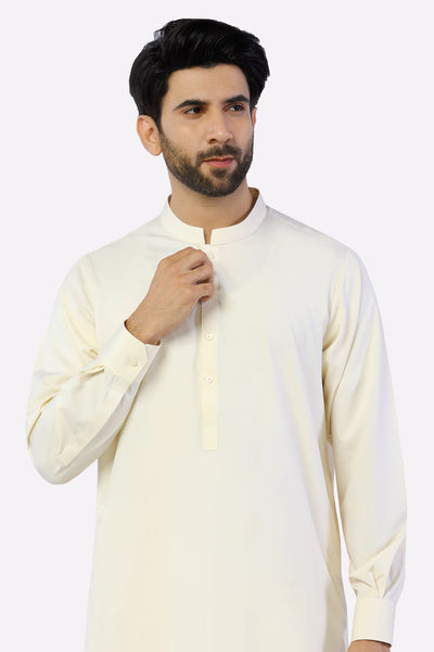 Cream Wash & Wear Shalwar Kameez