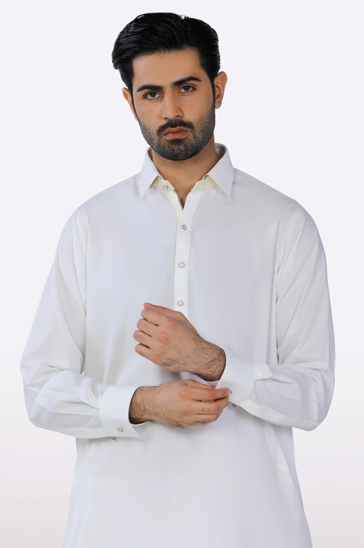 Shalwar Kameez Off White Wash & Wear 