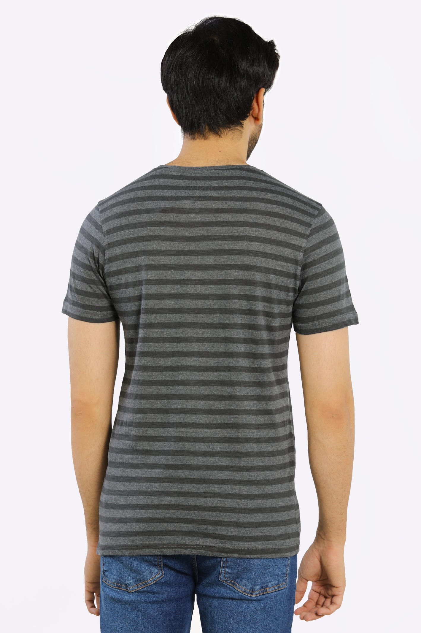 Yarn Dyed Striper Round Neck Tee From Diners