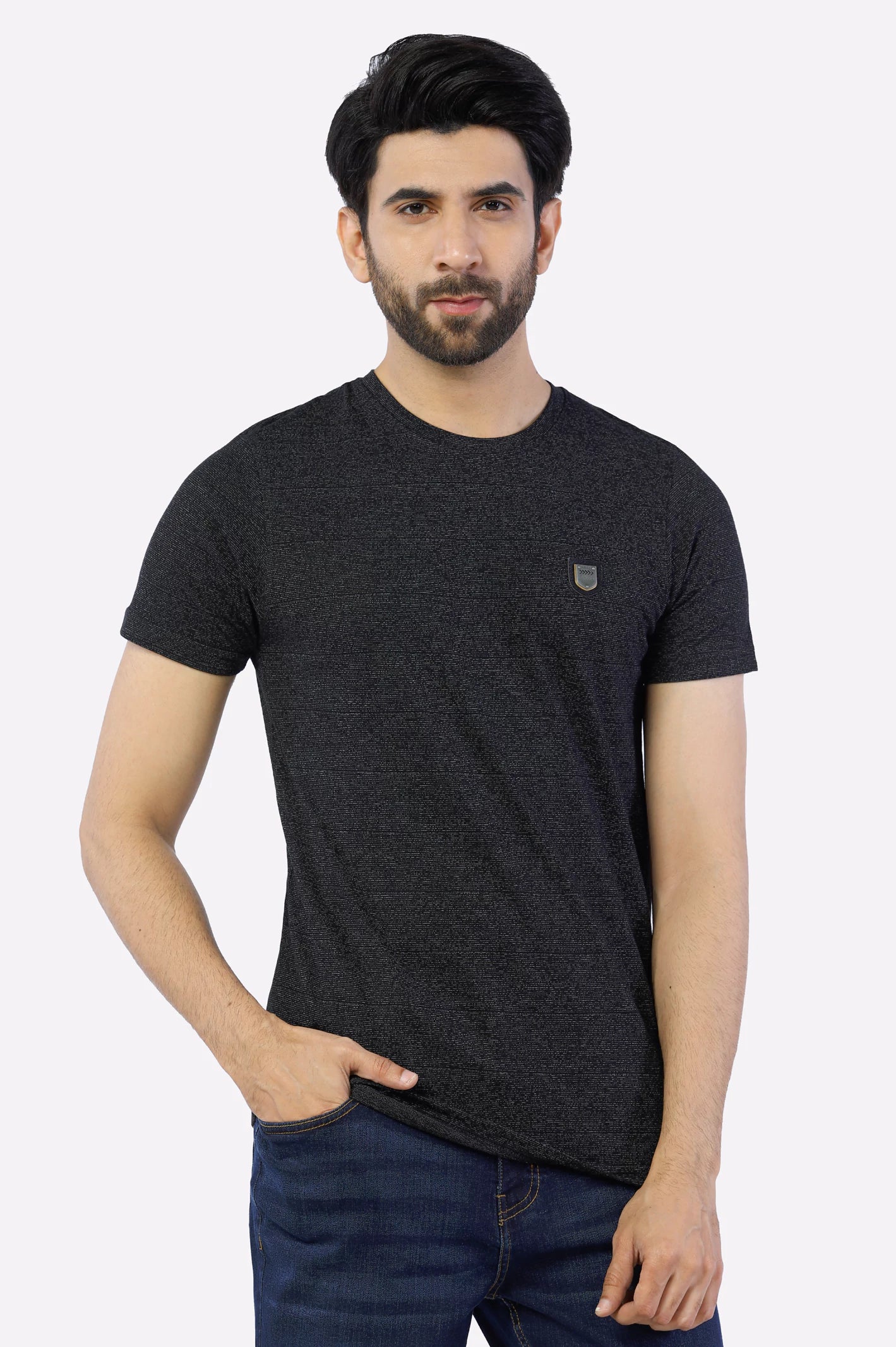 Black Basic Crew Neck T-Shirt From Diners