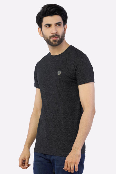 Black Basic Crew Neck T-Shirt From Diners