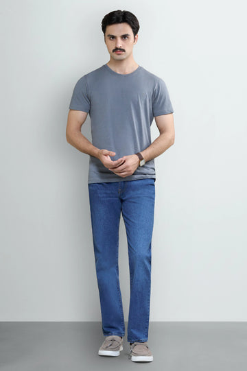 Grey Basic Crew Neck T-Shirt