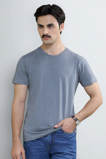 Grey Basic Crew Neck T-Shirt