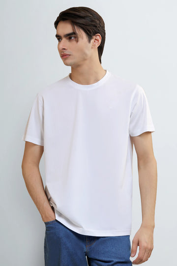 White Basic Crew Neck T-Shirt