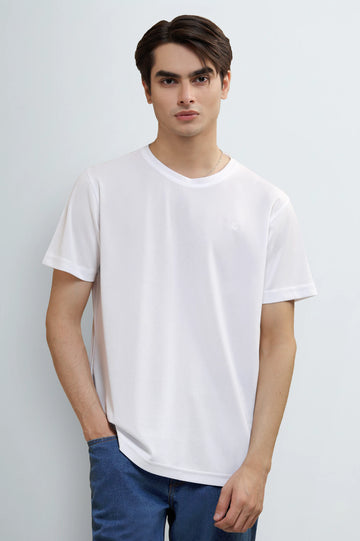White Basic Crew Neck T-Shirt