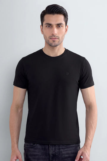 Black Basic Crew Neck T-Shirt
