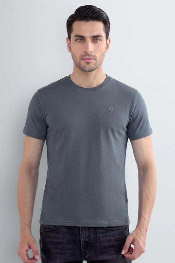 Charcoal Basic Crew Neck T-Shirt