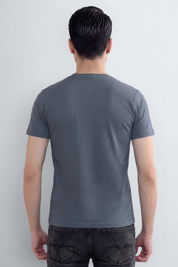 Charcoal Basic Crew Neck T-Shirt