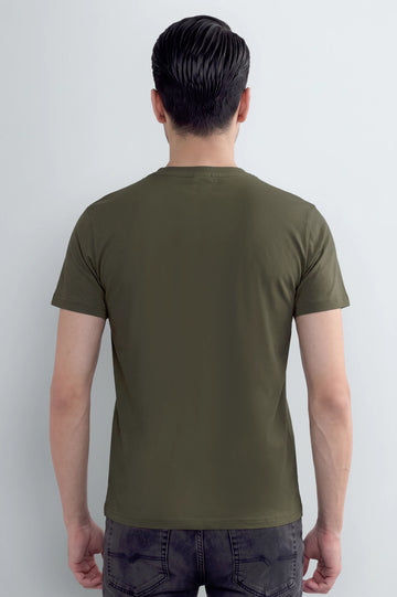 Olive Basic Crew Neck T-Shirt