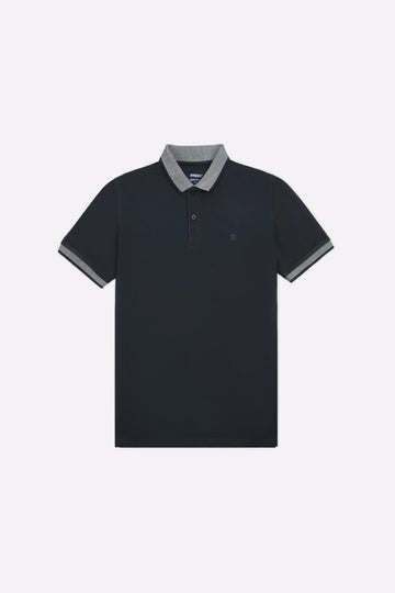 Dark Grey Jacquard Collar Polo
