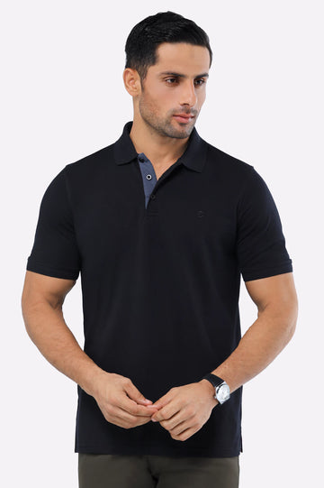Black Tipping Collar Polo