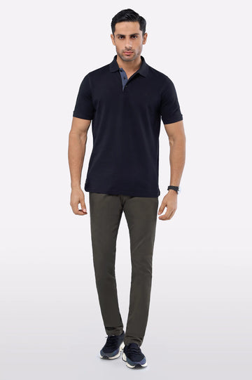 Black Tipping Collar Polo