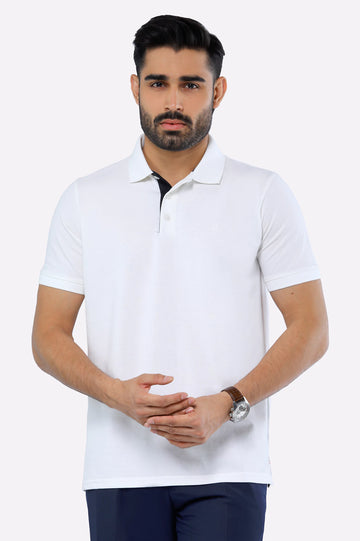 White Tipping Collar Polo