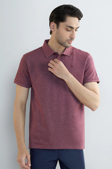 Maroon Solid Collar Polo