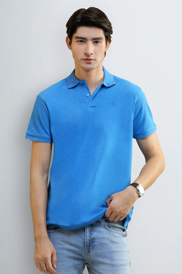 Royal Blue Solid Collar Polo