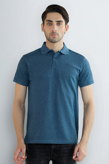 Teal Solid Collar Polo