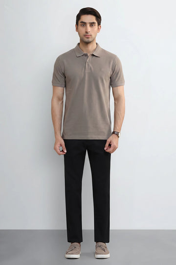 Light Brown Tipping Collar Polo