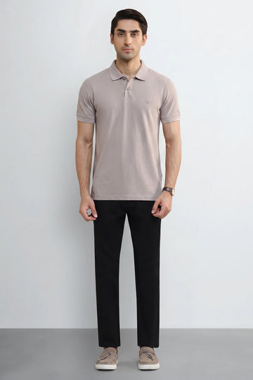 Tea Pink Tipping Collar Polo